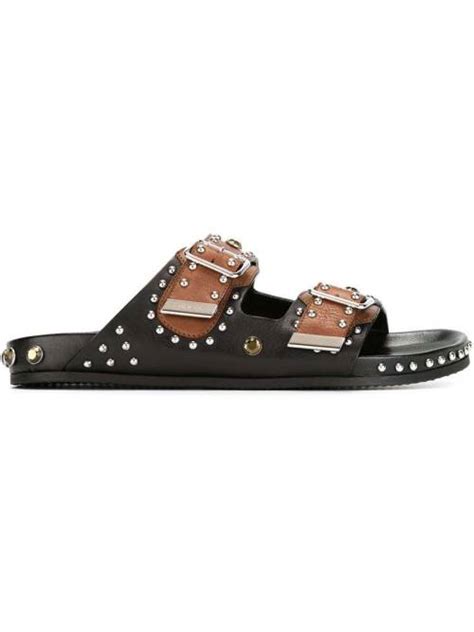 givenchy studded buckle strap sandals